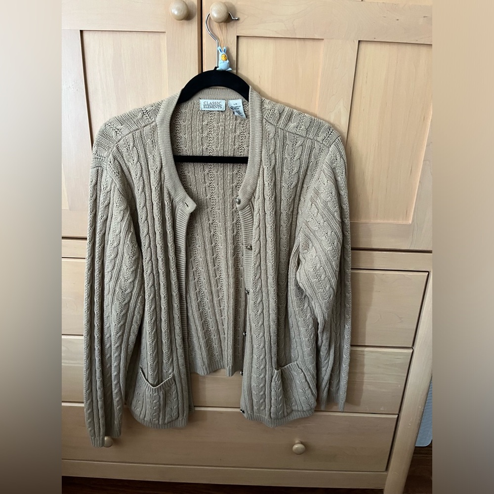 Classic Tan Cable Knit Sweater